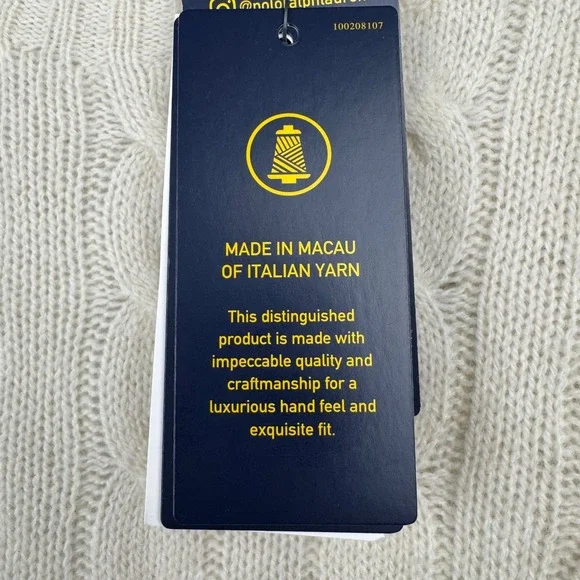 Polo Ralph Lauren Mens Cream Cable Knit Wool Cashmere Sweater XXL NWT - Picture 6 of 11